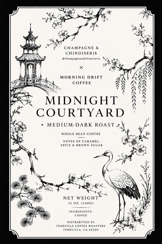 Midnight Courtyard (Medium-Dark Roast) - A Morning Drift × Champagne & Chinoiserie Collaboration